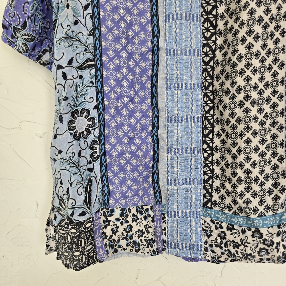 Johnny Was Blue Patchwork Embroidered Casablanca … - image 3